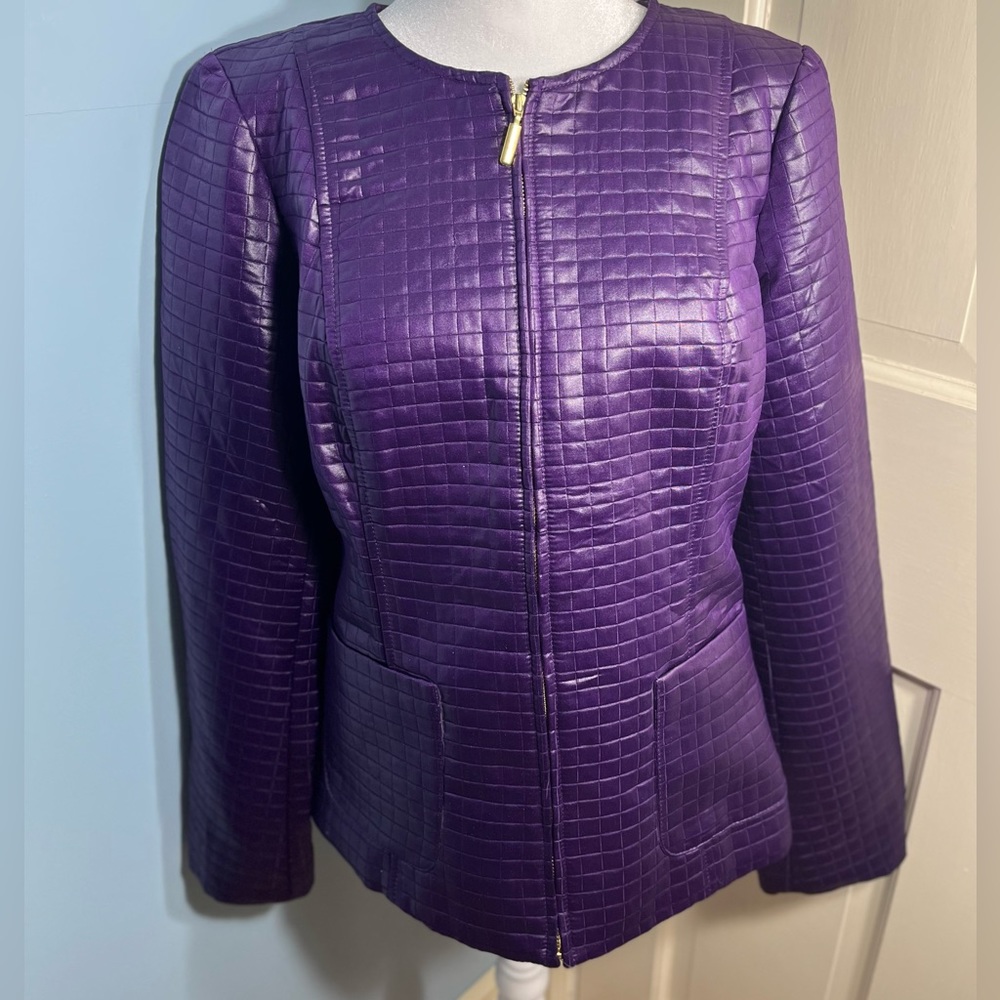 Briggs New York Purple Faux leather jacket size medium
